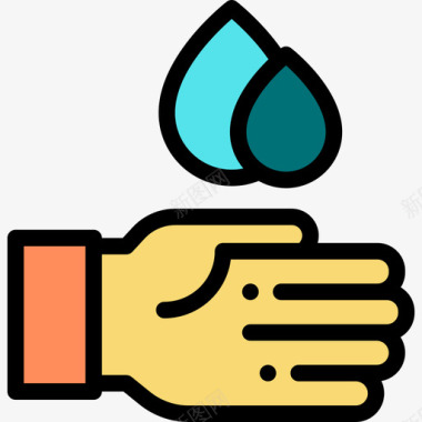 水可再生能源10线性颜色图标图标