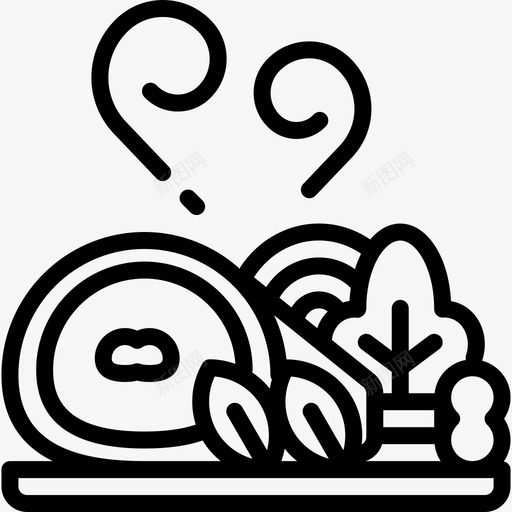 烤猪肉餐厅元素6线性图标svg_新图网 https://ixintu.com 烤猪肉 线性 餐厅元素6
