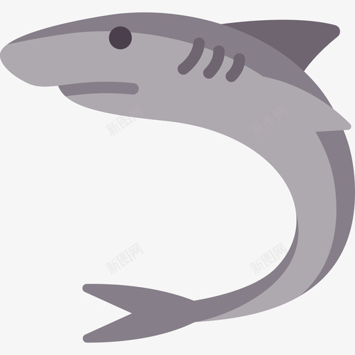 鲨鱼动物与自然扁平图标svg_新图网 https://ixintu.com 动物与自然 扁平 鲨鱼