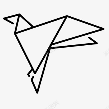 折纸鸟工艺品图标图标