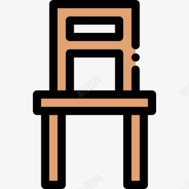 椅子家用家具3线性颜色图标图标