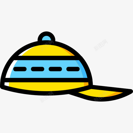 棒球帽男士配件4黄色图标svg_新图网 https://ixintu.com 棒球帽 男士配件4 黄色