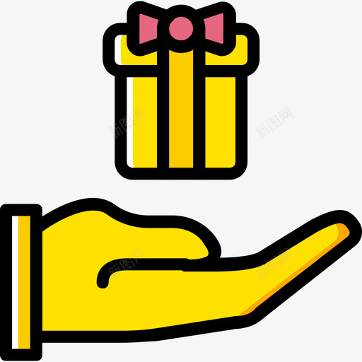 礼物浪漫生活方式10黄色图标svg_新图网 https://ixintu.com 浪漫生活方式10 礼物 黄色