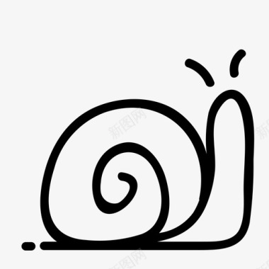 蜗牛手绘线条图标图标