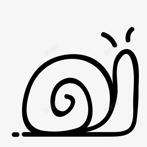 蜗牛手绘线条图标svg_新图网 https://ixintu.com 慢 手绘 涂鸦自然 线条 蜗牛