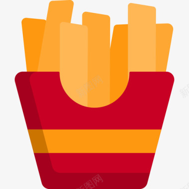 炸薯条食品和饮料11平的图标图标