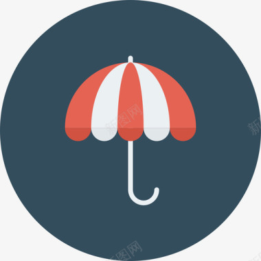 雨伞网页开发ul平面圆圆形图标图标