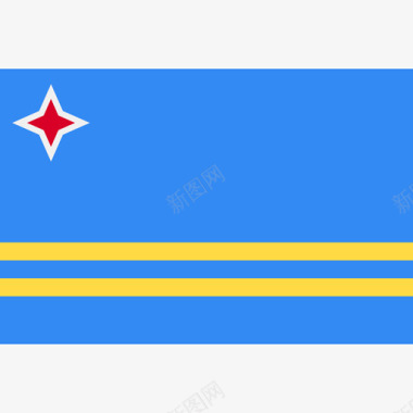 阿鲁巴长方形的乡村简单旗帜图标图标