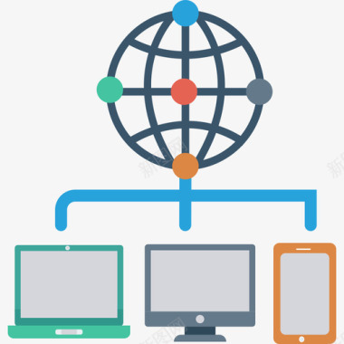 网络网络和通信平面图标图标