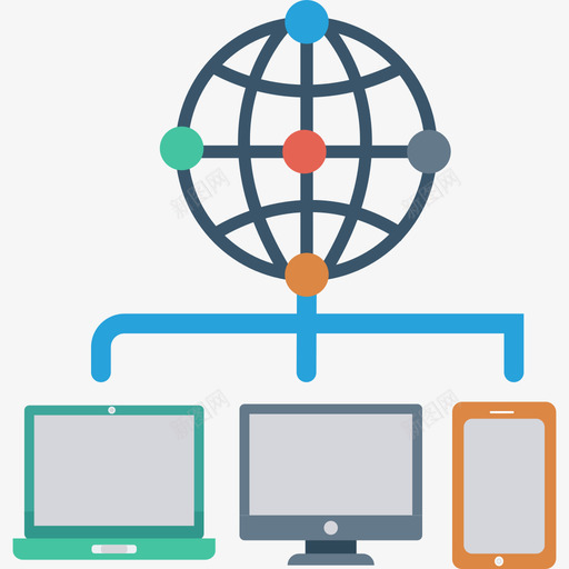 网络网络和通信平面图标svg_新图网 https://ixintu.com 平面 网络 网络和通信