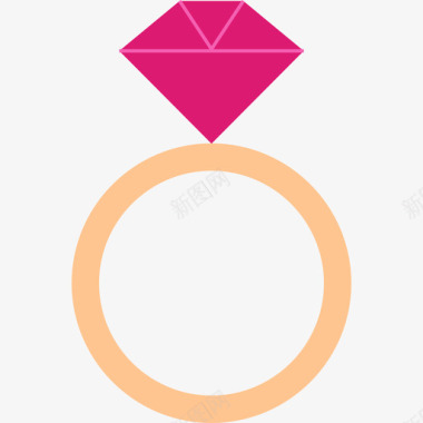 订婚戒指爱与浪漫8扁平图标图标