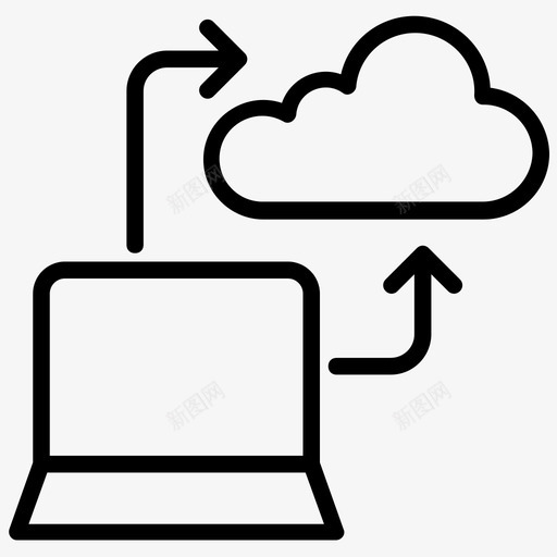 云连接云网络云托管图标svg_新图网 https://ixintu.com 云托管 云托管线图标 云系统 云网络 云连接 计算机网络