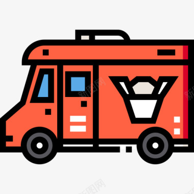 中餐食品车2线颜色图标图标