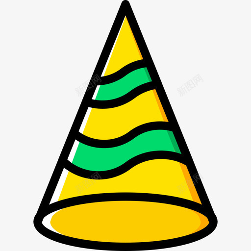 派对帽派对31黄色图标svg_新图网 https://ixintu.com 派对31 派对帽 黄色