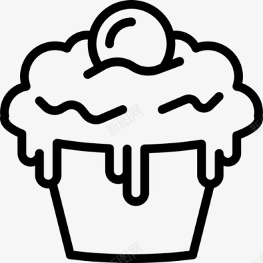 纸杯蛋糕食品和饮料20直系图标图标