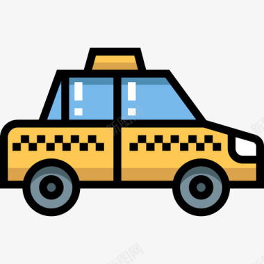 出租车旅行2线性颜色图标图标