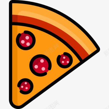披萨食品和饮料10线性颜色图标图标