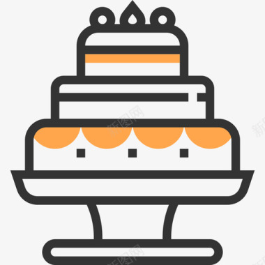 婚礼蛋糕婚礼28黄影图标图标