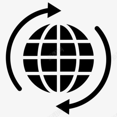 全球连接网络空间全球通信图标图标