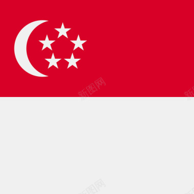 新加坡方形国家简单旗图标图标