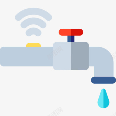 水控制物联网4扁平图标图标