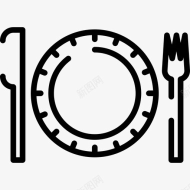 餐盘野餐8直线型图标图标