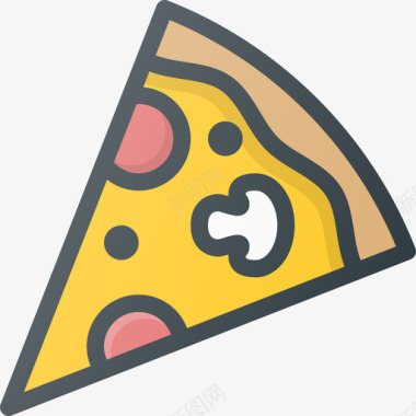 披萨食物42原色图标图标