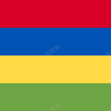 毛里求斯方形国家简单旗图标图标