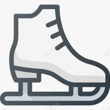 溜冰鞋运动56线性颜色图标图标