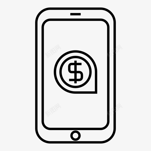 硬币手机手机银行图标svg_新图网 https://ixintu.com 手机 手机银行 硬币 金融