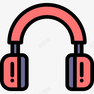 耳机摇滚乐4线性颜色图标图标
