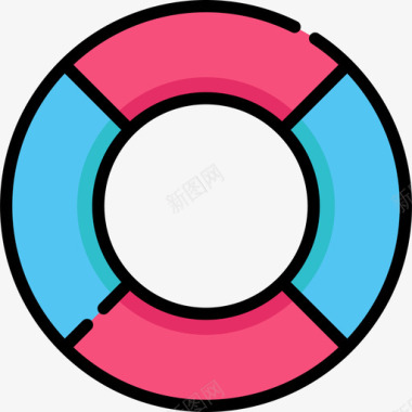 救生圈水上锦标赛线性颜色图标图标