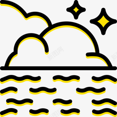 多云天气70黄色图标图标