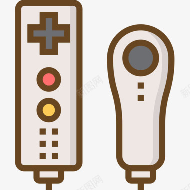 Wii游戏元素线性颜色图标图标