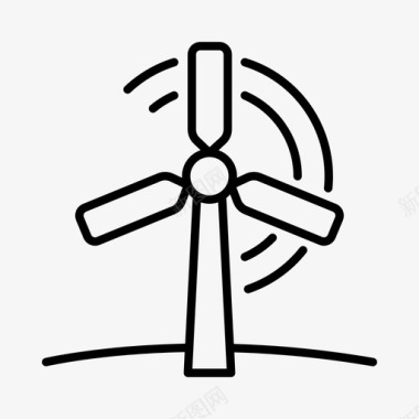 风力涡轮机全球创新图标图标