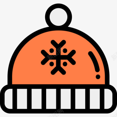 冬季运动帽冬季运动11线性颜色图标图标