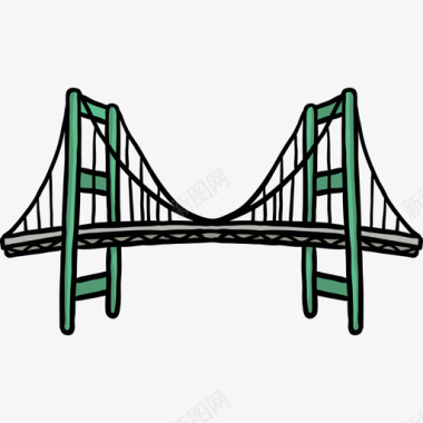 文森特托马斯桥世界纪念碑色彩图标图标