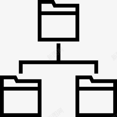 文件夹网络和通信2线性图标图标