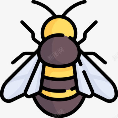 蜜蜂农业7线形颜色图标图标