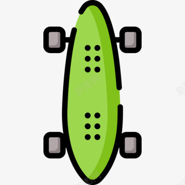 滑板skate7线性颜色图标图标