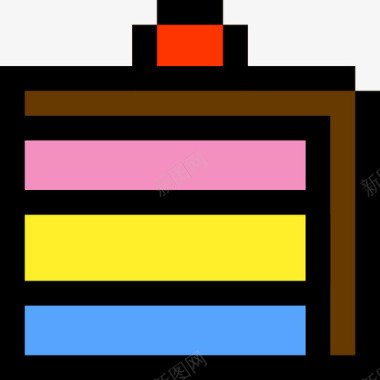 蛋糕块食物33线性颜色图标图标