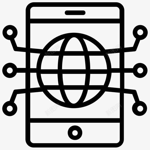移动网络蜂窝网络信息技术图标svg_新图网 https://ixintu.com 信息技术 干元素线图标 移动互联网 移动技术 移动网络 蜂窝网络