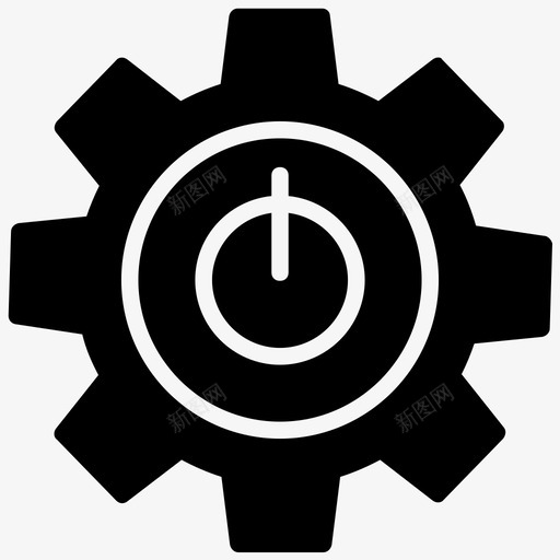 自动化齿轮工程图标svg_新图网 https://ixintu.com 工程 数据科学线图标 机械 电源按钮 自动化 设置 齿轮
