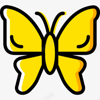 蝴蝶昆虫4黄色图标图标