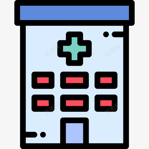 医院医学院2线性颜色图标svg_新图网 https://ixintu.com 医学院2 医院 线性颜色