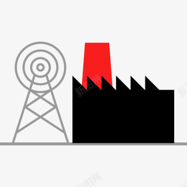工厂能源环境4平坦图标图标