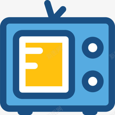 电视网络和用户界面双色调图标图标