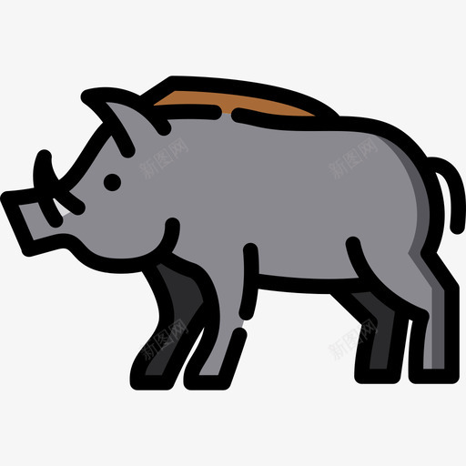 野生野猪在动物园里线性颜色图标svg_新图网 https://ixintu.com 在动物园里 线性颜色 野生野猪