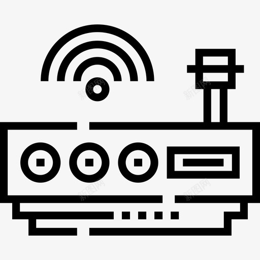 路由器物联网11线性图标svg_新图网 https://ixintu.com 物联网11 线性 路由器