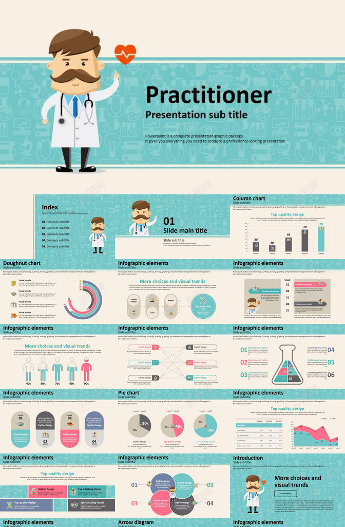 卡通医生医学医疗主题PPT模板_新图网 https://ixintu.com 主题 医学 医生 医疗 卡通